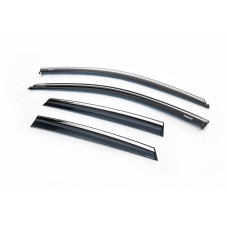Вітровики з хромованим молдингом HB (4 шт Niken) для Volkswagen Polo 2017- рр