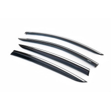 Вітровики з хромованим молдингом HB/SD (4 шт Niken) для Ford Focus IV 2018- рр