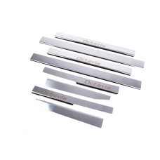 Накладки на пороги Carmos (8 шт нерж.) для Skoda Octavia II A5 2006-2010 рр