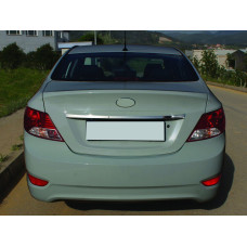 Накладка над номером (нерж.) Carmos - Турецька сталь для Hyundai Accent 2011-2017 рр
