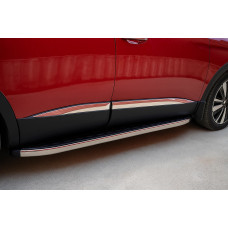 Молдинг дверний (4 шт нерж) OmsaLine - Італійська нержавійка для Peugeot 3008 2016-2023 рр