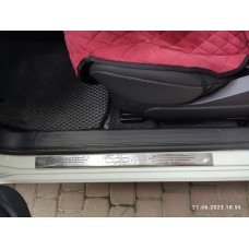 Накладки на пороги 500 (Carmos 2 шт нерж) для Fiat 500/500L 2013-2022 рр