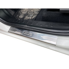 Накладки на пороги 500L (Carmos 4 шт нерж) для Fiat 500/500L 2013-2022 рр