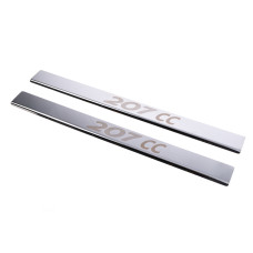 Накладки на пороги Carmos (2 шт нерж.) для Peugeot 207 2006-2014 рр