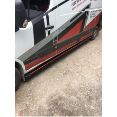 Бокові пороги Maya Red (2 шт. алюміній) Коротка База для Renault Master 2011-2023 рр