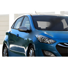 Накладки на дзеркала без поворотника (2 шт. нерж.) OmsaLine - Італійська нержавійка для Hyundai I-30 2012-2017 рр