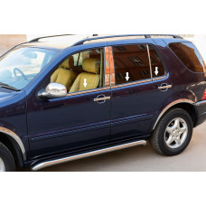 Зовнішня окантовка вікон (4 шт, нерж) OmsaLine - Італійська нержавійка для мерседес ML W163 1997-2005 рр