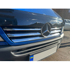 Накладки на решітку широкі (2002-2006, 6 частин, нерж) для мерседес Sprinter W901/902/903/904/905 рр