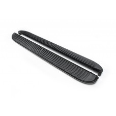 Бокові пороги Tayga Black (2 шт. алюміній) для Fiat Doblo I 2001-2005 рр