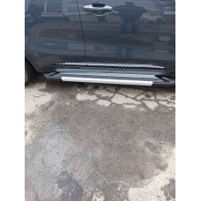 Бокові пороги New Vision Grey (2 шт. алюміній) для Kia Sportage 2015-2021 рр