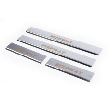 Накладки на пороги Carmos V1 (4 шт нерж.) для Dacia Sandero 2013-2020 рр