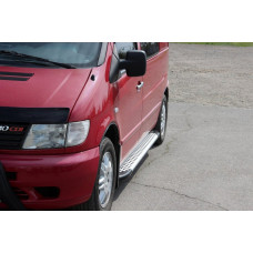 Бокові пороги Allmond Grey (2 шт. алюм.) для мерседес Vito W638 1996-2003 рр