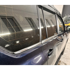 Окантовка вікон (6 шт нерж) OmsaLine - Італійська нержавійка для Toyota Land Cruiser Prado 150 2009-2023 рр