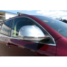 Накладки на дзеркала 2007-2010 ( 2 шт. нерж) Carmos - Турецька сталь для Volkswagen Touareg рр