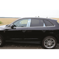 Молдинги дверних стійок (6 шт, нерж.) для Ауди Q5 2008-2017 рр