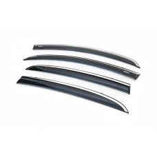 Вітровики з хромованим молдингом (4 шт Niken) для Opel Corsa D 2007-2014 рр