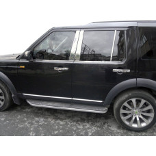 Молдинг дверних стійок (6 шт, нерж.) для Land Rover Discovery III 2004-2009 рр