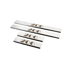 Накладки на пороги Carmos (4 шт нерж.) для Peugeot 206 1998-2024 рр