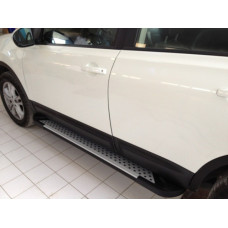 Бокові пороги Allmond Grey (2 шт алюм) довга база для Nissan Qashqai 2010-2014 рр