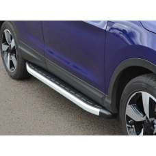 Бокові пороги Fullmond (2 шт. Алюм.) довга база для Nissan Qashqai 2010-2014 рр