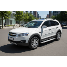 Бокові пороги Mevsim Grey (2 шт. Алюміній) для Chevrolet Captiva 2006-2019 рр