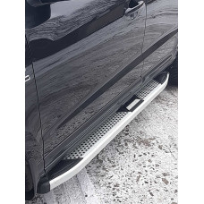 Бокові пороги Mevsim Grey (2 шт. Алюміній) для Hyundai Santa Fe 2 2006-2012 рр