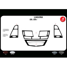 Накладки на панель (Meric Туреччина) карбон для Renault Laguna 2007-2015 рр