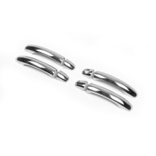 Накладки на ручки (4 шт, нерж) Без кнопок, Carmos - Турецька сталь для Volkswagen Touareg 2002-2010 рр