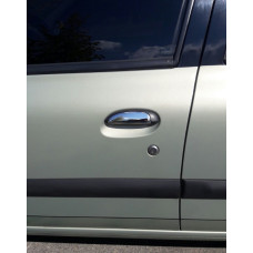 Накладки на ручки (нерж.) 4 шт Carmos - Турецька сталь для Renault Symbol 1999-2008 рр