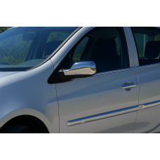 Зовнішня окантовка стекол (4 шт нерж) Carmos - турецька сталь для Renault Clio III 2005-2012 рр