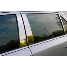 Молдинг дверних стійок (6 шт, нерж.) для мерседес E-сlass W210 1995-2002 рр