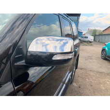 Накладки на дзеркала 2012-2026 (2 шт. нерж) OmsaLine - Італійська нержавійка для Toyota Land Cruiser 200 рр