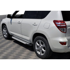 Бокові пороги Allmond Grey (2 шт. алюм) для Toyota Rav 4 2006-2013 рр