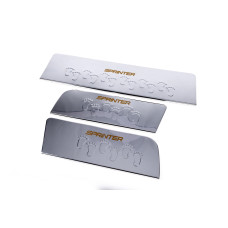 Накладки на внутрішні пороги Carmos V2 (3 шт, нерж.) для мерседес Sprinter W906 2006-2018 рр