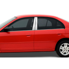 Накладки на стійки (4 шт нерж) для Honda Civic Sedan VII 2001-2006 рр