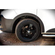 Накладки на арки (6 шт чорні ABS) для Opel Vivaro 2015-2019 рр