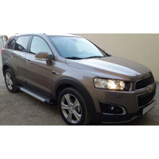 Бокові пороги Allmond Grey (2 шт. Алюміній) 2006-2015 для Chevrolet Captiva рр