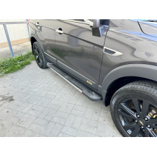 Бокові пороги RedLine V1 (2 шт. Алюміній) 2016-2019 для Chevrolet Captiva рр