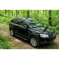 Бокові пороги Bosphorus Black (2 шт. Алюміній) 2006-2015 для Chevrolet Captiva рр