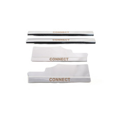 Накладки на внутрішні пороги Carmos (4 шт нерж) для Ford Connect 2014-2021 рр