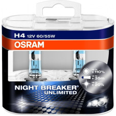 Лампа фары Osram H4 60/55W Night Breaker Unlimited -2026110% 64193NBU