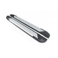 Бокові пороги Allmond Grey (2 шт. Алюміній) для Jeep Cherokee/Liberty 2007-2013 рр