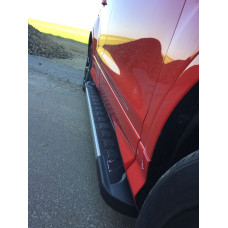 Бокові пороги RedLine V1 (2 шт. Алюміній) З чорним листям на дверях для Ford Kuga/Escape 2013-2019 рр