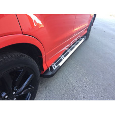 Бокові пороги Sunrise (2 шт. Алюміній) З чорним листям на дверях для Ford Kuga/Escape 2013-2019 рр