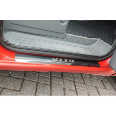 Накладки на пороги Carmos (2 шт, сталь) для мерседес Vito W639 2004-2014 рр