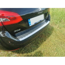 Накладка на задній бампер Carmos (SW нерж) для Peugeot 308 2014-2021 рр