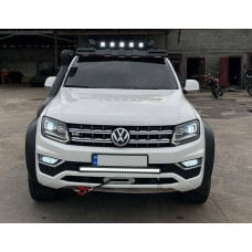 Козирок лобового скла під багажник DAKAR (LED) для SsangYong Musso ІІ 2018- рр