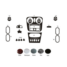 Накладки на панель (Meric Туреччина) Карбон для Dacia Logan II 2013-2022 рр