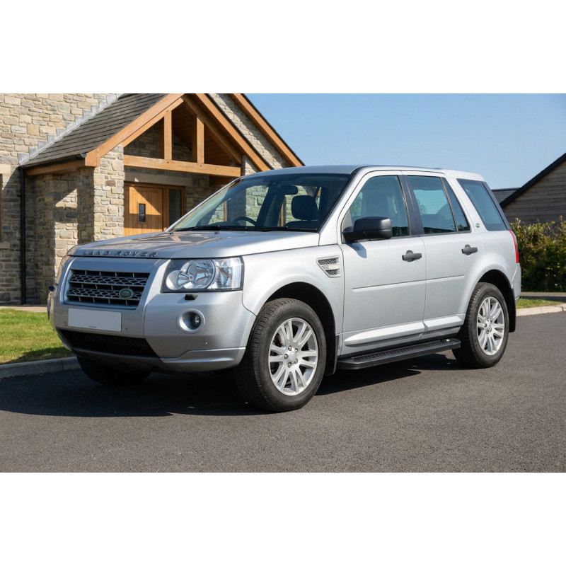 Бокові пороги Allmond Black (2 шт., Алюміній) для Land Rover Freelander II 2006-