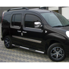 Бічні труби BB002 (2 шт. нерж.) 51 мм довга база для Renault Kangoo 2008-2020 рр